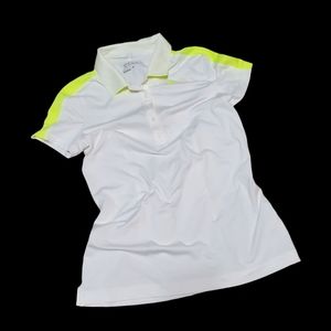 Nike Golf Dri-Fit polo white neon yellow